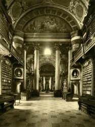 Det østerrikske nasjonalbiblioteket, Wien, Østerrike, ca. 1935.