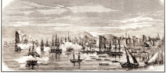 Slaget ved Sinop 30. november 1853, midten av det 19. århundre.