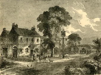 The Bell Inn, Kilburn, 1750, c1876.