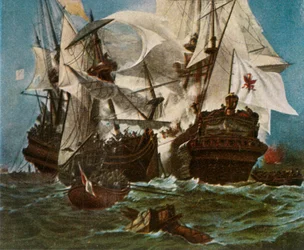 Den brandenburgske marineflåte, 1680, 1936. Kurbrandenburgische Flotte, 1680.