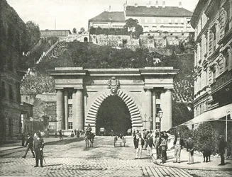 Buda Castle Tunnel, Budapest, Østerrike-Ungarn, 1895.