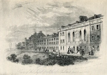 The Chapel and Schools, Fulneck nær Leeds, 1800-tallet, 1947.