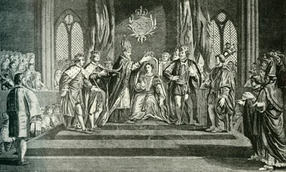 Kroningen av Anne Boleyn med den hellige Edvards krone, 1902.