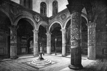 Domstolen til Palazzo Vecchio, Firenze, Italia, 1882