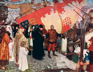 John og Sebastian Cabots avgang...på deres første oppdagelsesreise i 1497, 1906