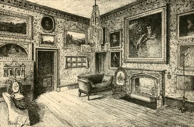 The Drawing-room at Abbotsford, 1882.