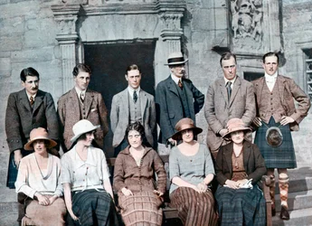 Hertugen av York med skuddfesten Earl of Strathmore, Glamis Castle, 1921, 1923