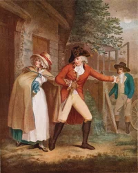 The Elopement: Laetitia Lydia forført fra vennene sine under et løfte om ekteskap, 1789, 1925