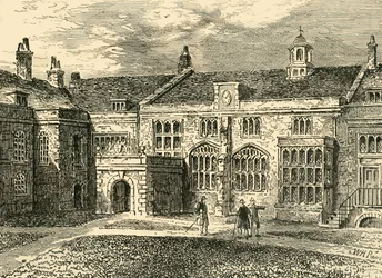 Utsiden av hallen, Charterhouse, c1872.