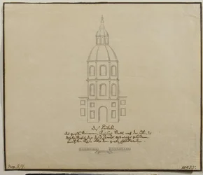 Fasaden til den sentrale delen av hoffstallen på Moika-vollen i St. Petersburg, 1740-tallet