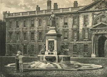 The Fountain, Kings College, Cambridge, sent på 1800-tallet.