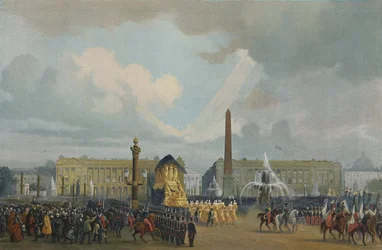 Begravelsen Cortège av Napoleon på Place De La Concorde, 15. desember 1840, 1896
