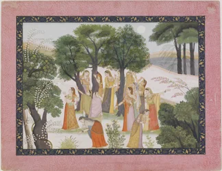 Gopis-søket etter Krishna fra en Bhagavata Purana, ca. 1780.