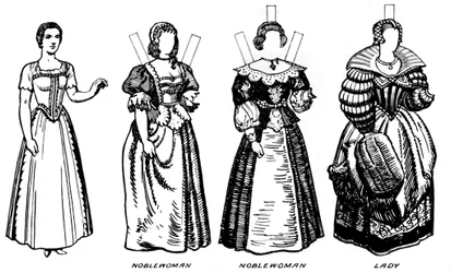 The Great Gallery of Historic Costume: Dresses Worn in James The Firsts Reign, c1934