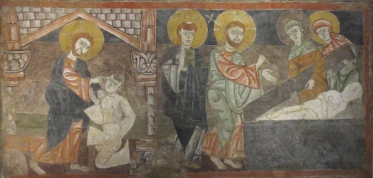 The Healing of the Blind Man and the Raising of Lazarus, første halvdel av 1100-tallet, muligens 1129-34.