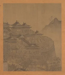 Den udødelige Lü Dongbin dukker opp over Yueyang-paviljongen, 1400-1500-tallet.