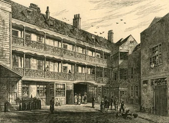 Den indre domstolen til den gamle Belle Sauvage., 1897.