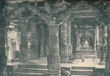 Interiøret til et Jain-tempel ved Abu-fjellet i Rajputana, c1903, 1904