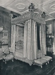 Kings Bedroom på Knole. Sengeplass laget for James I, 1928