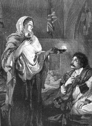 Damen med lampen, c1880