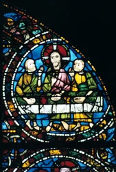 The Last Supper, farget glass, Chartres Cathedral, Frankrike, 1194-1260