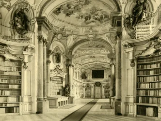 Biblioteket, Admont Abbey, Østerrike, c1935.