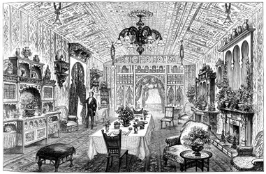 Luncheon Room ved rådhuset, Birmingham, West Midlands, 1887