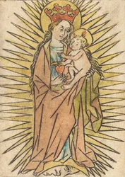 Madonnaen og barnet med en pære, ca. 14401460.