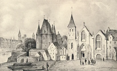 Maison du Lieutenant og Church of St Landry i 1540, 1915