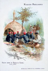 Marchand-ekspedisjonen: hviler i Bahr-el-Gazal, Sudan, juni 1897