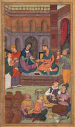 Ekteskapet i Cana, fra et hellighetsspeil Mirat al-quds av far Jerome Xavier, 1602-1604.
