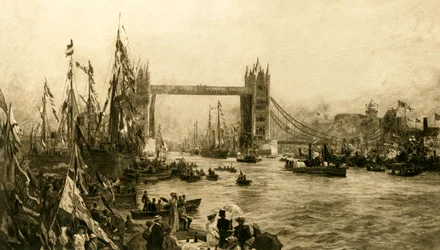 Åpningsseremonien til Tower Bridge, c1894.