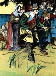 Pilgrimsfedrene etter ankomst til Amerika, 1620 c1900