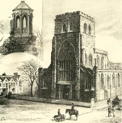 Refektoriets Preikestol. Abbey Church, 1898.