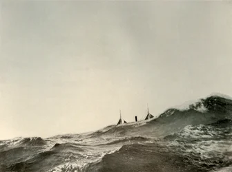 Slepedamperen Koonya ... i et tungt hav, 1908, 1909