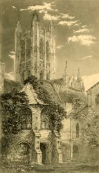 The Water Tower, Canterbury Cathedral, Canterbury, Kent, 1885.