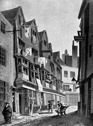 De gamle distriktene til Palace of Westminster, London, 1807 c1905