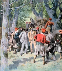 Fangsten av to franske reisende av brigander på Sardinia, 1894