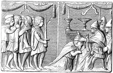Kroningen av keiser Sigismund 1368-1437 ved pave Eugenius IV, 15. århundre, 1849
