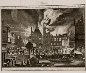 Brannen i Amsterdams gamle rådhus, Holland, 7. juli 1652
