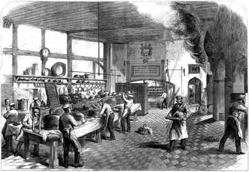 Kjøkkenet på Charterhouse School, Godalming, Surrey, 1867
