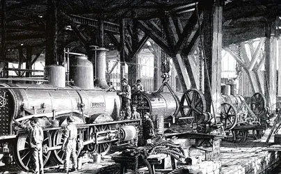 Produksjonsgulvet til Societe Alsacienne de Constructions Mecaniques.