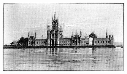 Miniatyrpalasset på Fiscal Island, Guanabara Bay, Brasil, 1895