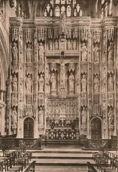 The reredos, Winchester Cathedral, Hampshire, tidlig på 1900-tallet