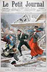 Kona til oberst Jankoff reddet regimentsflaggene, bombardement av Vladivostok, 1904