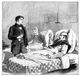 De sårede soldatene skåler for dronningen, ca 1850-tallet, 1888