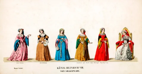 Teaterkostymedesign for Shakespeares skuespill, Henry VIII, 1800-tallet