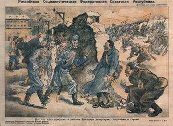 Dette er hva som venter bønder og arbeidere på grunn av aktivitetene til desertører, selvsøkende og feige, 1918-1919