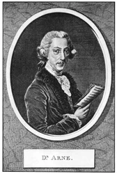 Thomas Augustine Arne 1710-1778, engelsk komponist