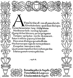 Tittelside til Kalendarium av Regiomontanus, 1476, 1893